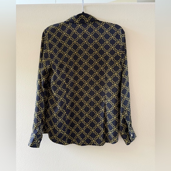 Michael Kors Black and Gold Chain Pattern Blouse - Picture 5 of 6
